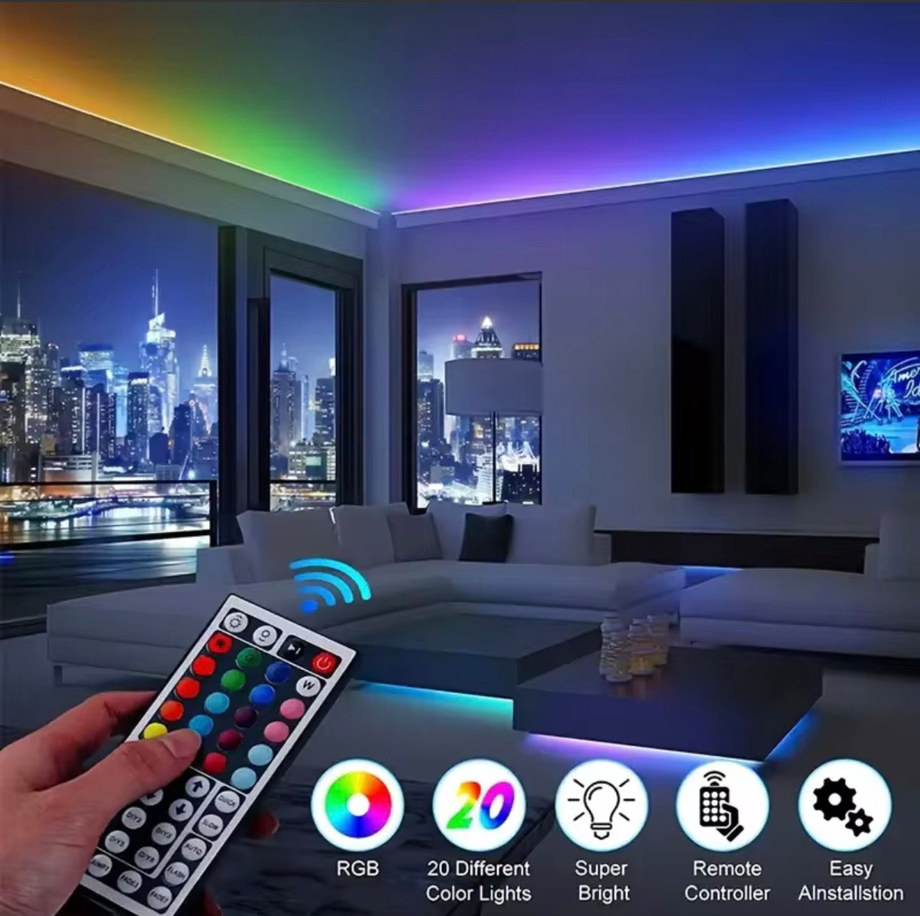 RGB LED Strip Lights — Smart App Controlled Room Lighting (3M-20M)